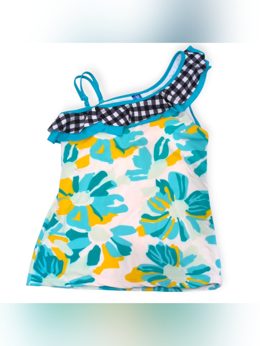 Lime Ricki swim Set Blue Ruffle Top Medium
